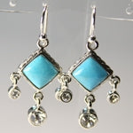 Crystal and Turquoise Gypsy Earrings