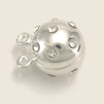 Sterling Silver and CZ Magnetic Ball Clasp