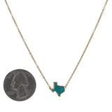 Gold Texas Enamel Necklace