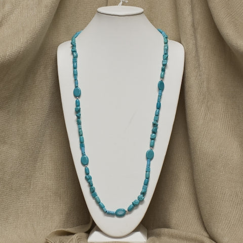 Chunks of Turquoise Long Necklace