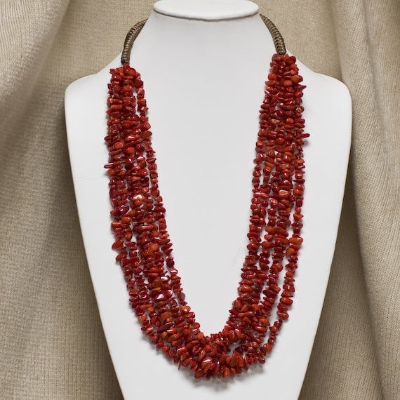 Red Chipped Tier Necklace