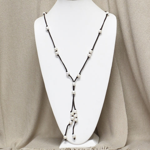Knotted Pearl Drop Necklace
