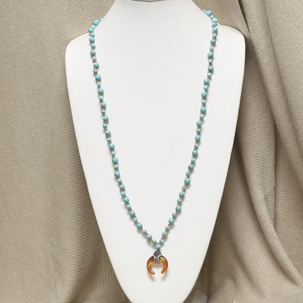 Crescent Moon Turquoise Necklace
