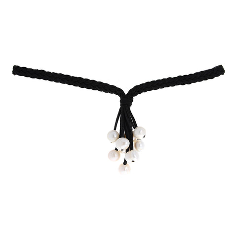 Pearl and Suede Choker