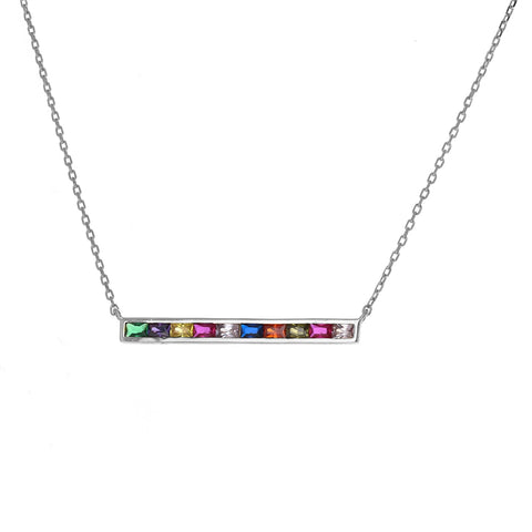 Multicolor Baguette Necklace