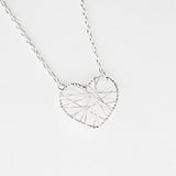 Wire Wrapped Sterling Silver Heart Necklace
