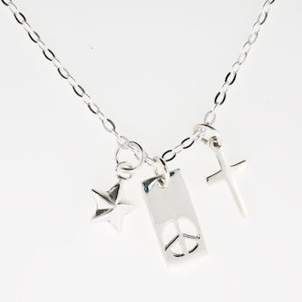 Star,Peace, and Cross Necklace