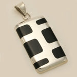 Sterling Silver Black Onyx Inlay Pendant