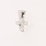 Small and Delicate Clear CZ Sterling Cross Pendant
