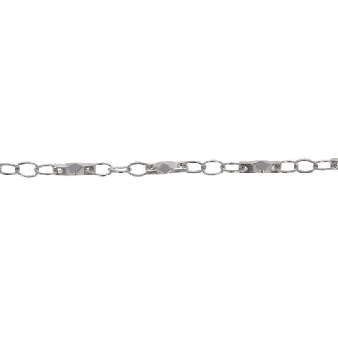 2.5x6.5mm Rhodium Plated Connector Chain