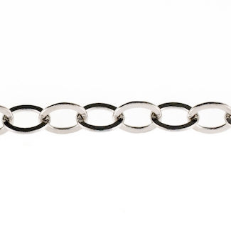 3x5mm Palladium Plated Flat Oval Cable Chain