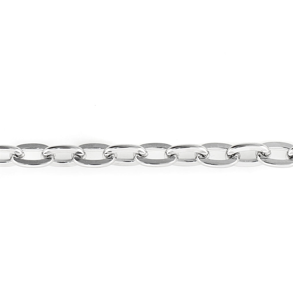 5x7mm Palladium Plated Flat Oval Cable Chain