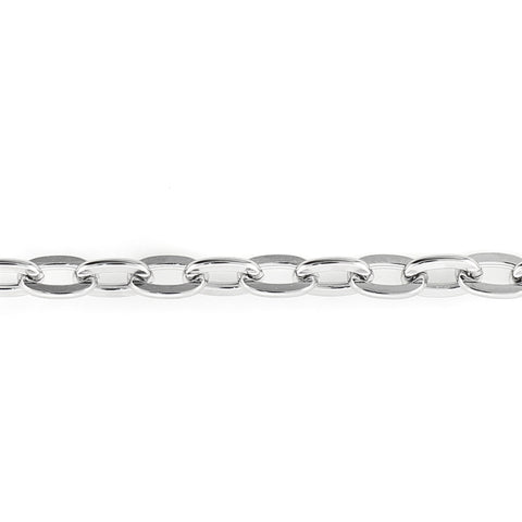 5x7mm Palladium Plated Flat Oval Cable Chain