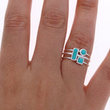 Square Turquoise Stacker