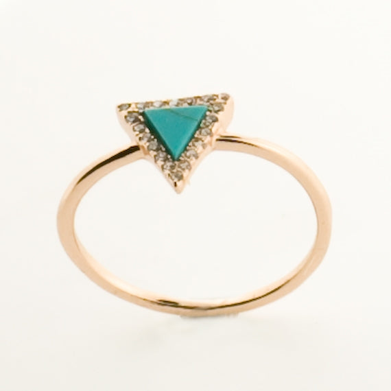 Turquoise Downward Arrow Rose Gold Ring