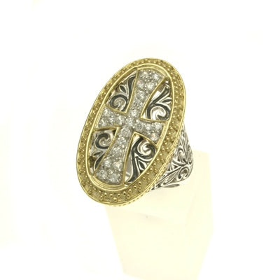 Old World Royalty Two-Tone Circle Ring
