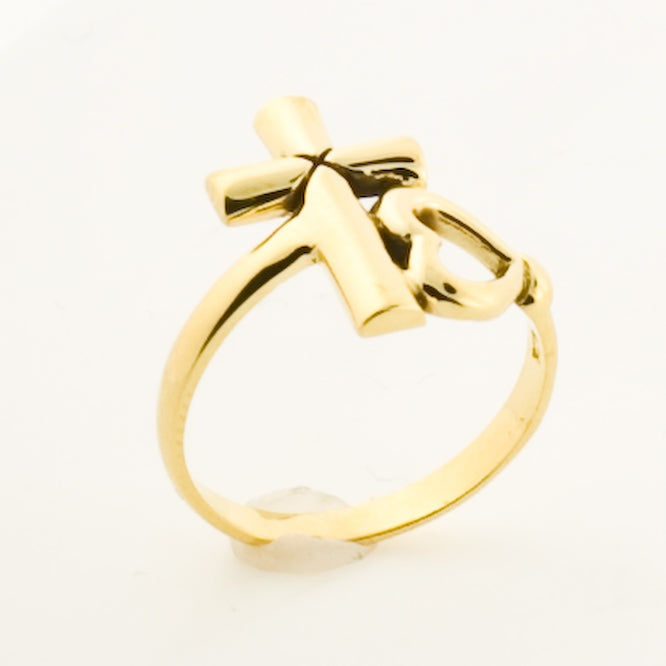 Gold Love the Cross Ring