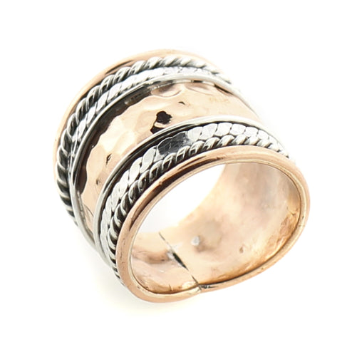Twisted Sterling Copper Ring