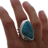 Sterling Abstract Turquoise Statement Ring