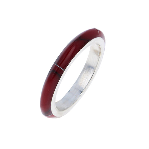 Red Jasper 2mm Band Ring