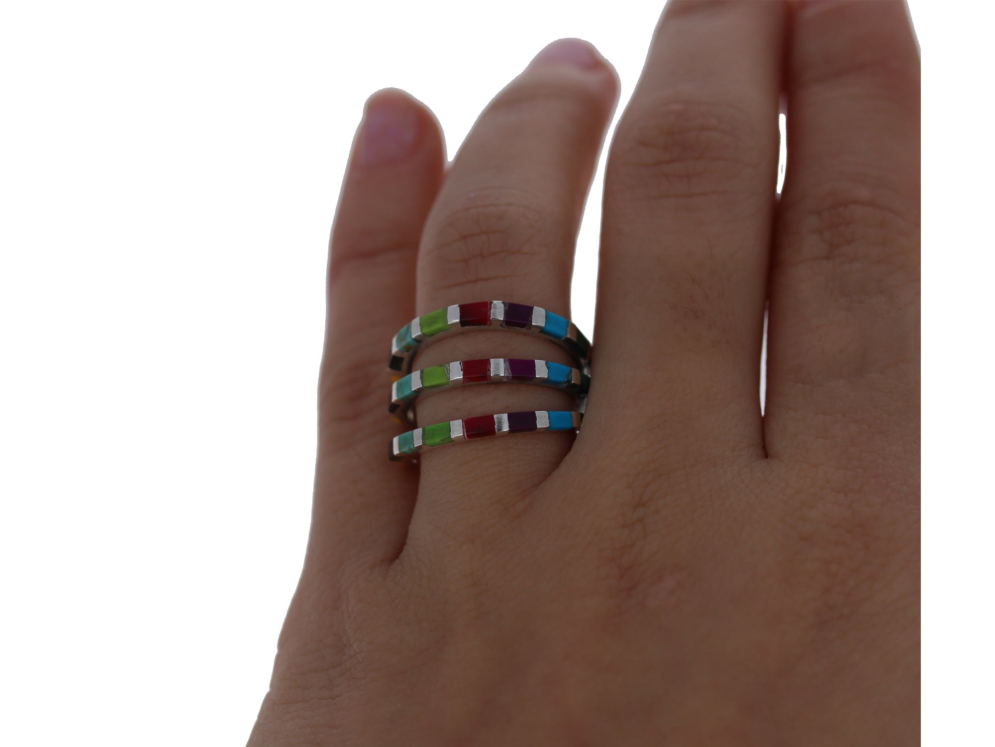 MultiColor Lagered Stack Ring – Mayas Gems