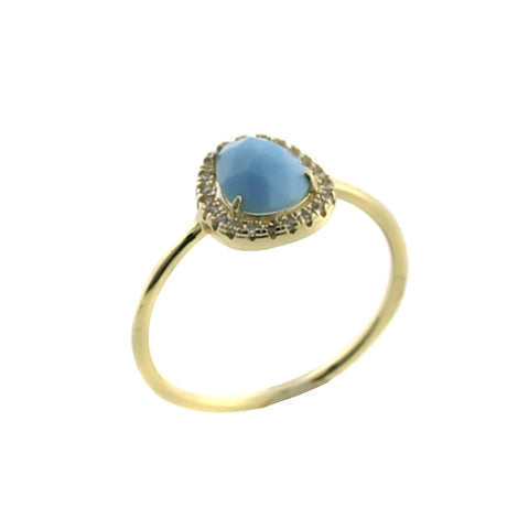 Teenie Turquoise Gold Ring