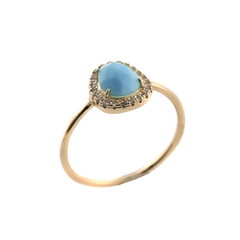 Teenie Turquoise Rose Gold Ring
