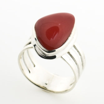 Modern Red Jasper Ring