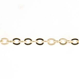 1.5x2mm Rose Gold Plated Flat Oval Cable Chain