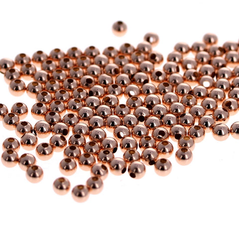 3mm RoseGold Filled Round Bead