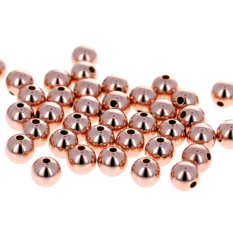 Rose Gold Filled Round Seamless Spacers Beads 4mm with hole