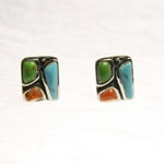 Small Multi Stone Sterling Silver Stud