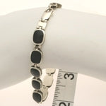 Black Onyx Sterling Silver Link Bracelet