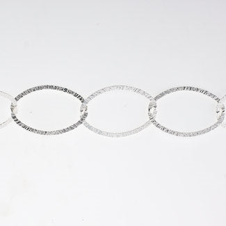 17x26mm Silver Plated Oval Chain