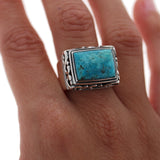 Sterling Turquoise Filigree Dome Ring