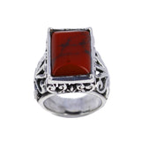 Red Jasper Large Filigree Ring