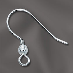Sterling Silver Earwire 3mm Ball and Coil