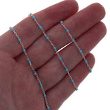 Turquoise Bead Cable Chain