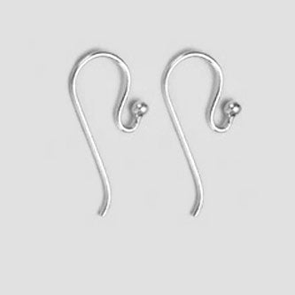 3-Ball End 20 Gauge Thick Bali Sterling Silver Ear Wires - 1