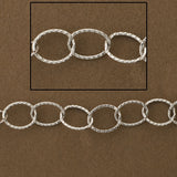 Sterling Silver Patterned Link Chain 6mmx7.5mm