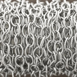 Sterling Silver Twisted Pattern Link Chain 5mmx7mm