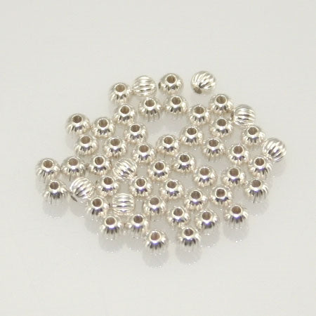 3mm Sterling Silver Fluted Beads