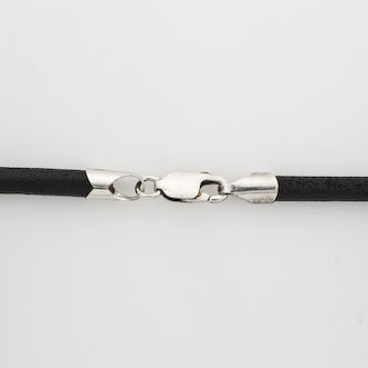 4mm Smooth Black Leather Cord