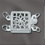 Sterling Silver Filigree Box Clasp Double Ring