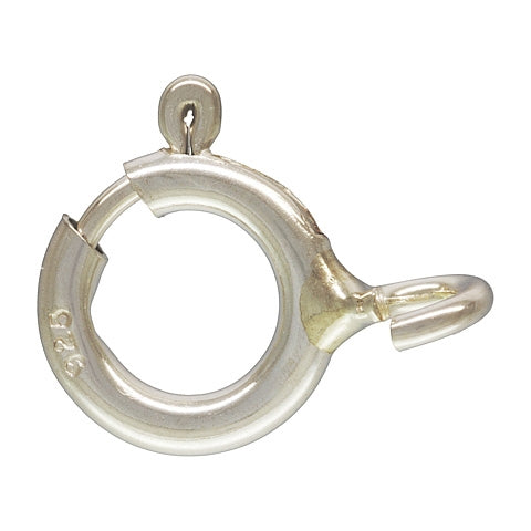 Sterling Silver 6mm Spring Ring, Open Eyelet