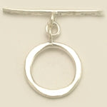 Sterling Silver Hammered Circle Toggle 18mm