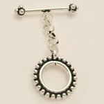 Medium Sterling Silver Beaded Toggle 18mm