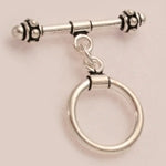 Sterling Silver Toggle with Beaded Bar 17mm