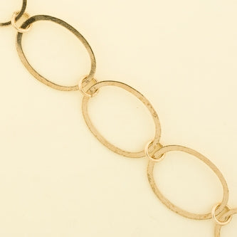 22mm Vermeil Flat Oval Link Chain