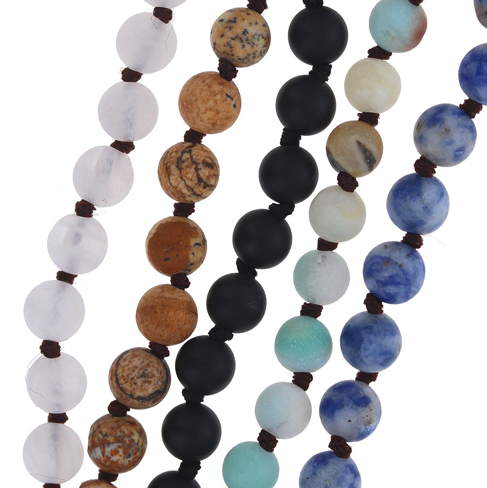 60inch 6mm Natural Stone Necklace